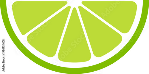 A vibrant, stylized graphic of a lime slice with distinct segments and a thick rind, perfect for food and beverage themes