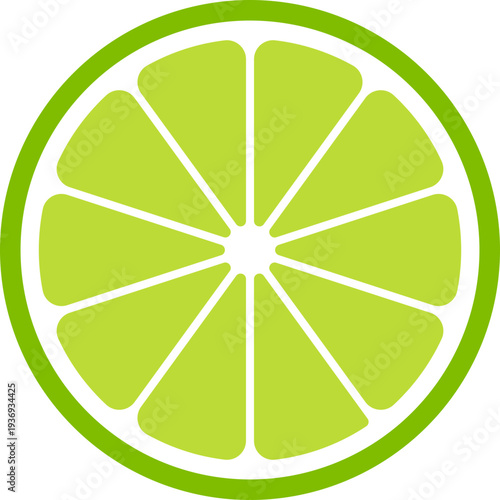 A vibrant, stylized illustration of a lime fruit slice, perfect for representing freshness and citrus