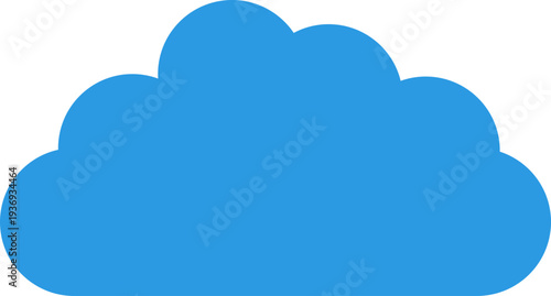 A simple, stylized blue cloud shape, perfect for representing weather, data storage, or online services