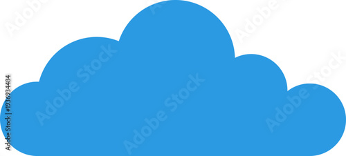 A simple, stylized blue cloud shape against a black background, perfect for representing weather or digital services