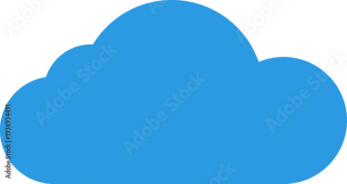 A simple, stylized blue cloud shape representing weather, data storage, or digital concepts