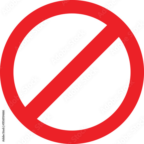 A universal red prohibition symbol indicating restriction or prohibition against an action or object