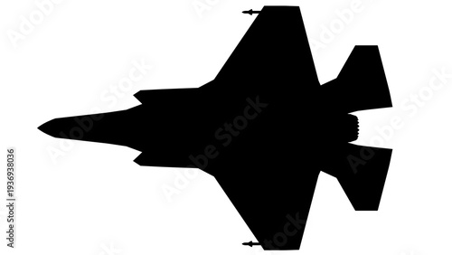 f 35 jet fighter silhouette isolated on transparent background