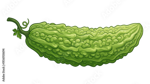 bitter melon on white background