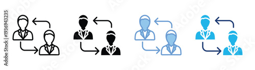 Relationship icon set multiple style collection