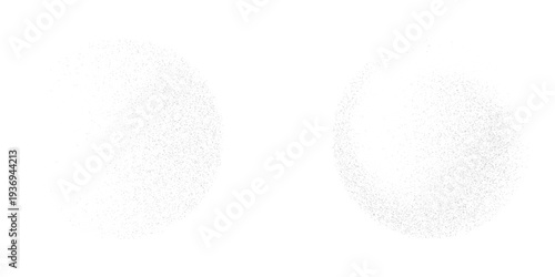 Dotwork 3D Spheres vector background. Sand grain effect. Black noise stipple dots. Abstract noise dotwork balls. Black dots grunge round elements. Stipple circles