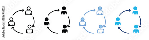 Cycle icon set multiple style collection