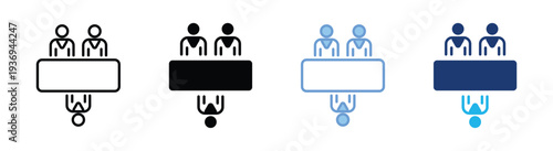 Meeting icon set multiple style collection