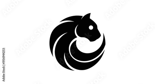 Stylized black panther silhouette on white