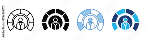 Performance icon set multiple style collection