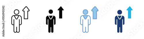 Growth icon set multiple style collection