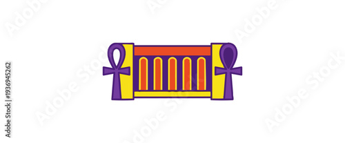 Symbolic illustration ancient egyptian motif on black background