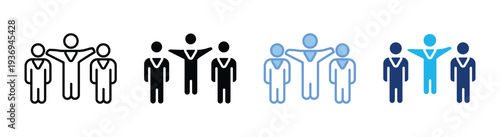 Teamwork icon set multiple style collection
