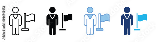 Leadership icon set multiple style collection