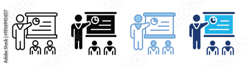 Presentation icon set multiple style collection