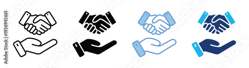 Agreement icon set multiple style collection