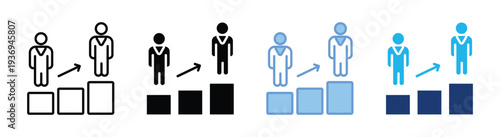 Leadership icon set multiple style collection