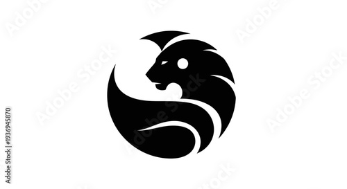 Stylized black lion icon