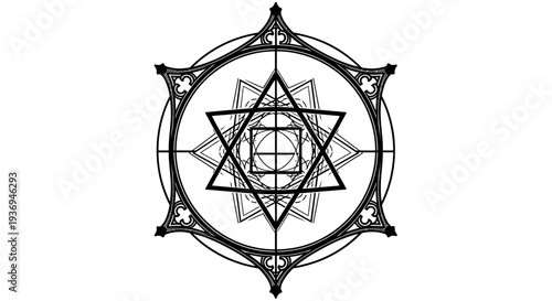 Mystical Geometric Symbol, Sacred Geometry, Occult Star Mandala