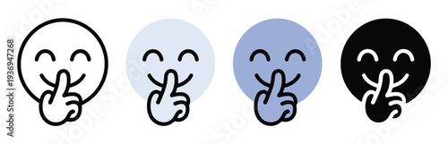 Yummy emoji icon flat set in black and white color, featuring delicious smiley faces licking lips and tasty expressions