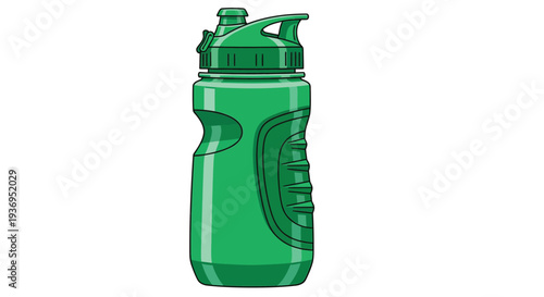 Green sports water bottle for fitness and hydration