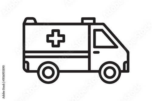 Wallpaper Mural Emergency Medical Ambulance Vehicle Icon with Hospital Cross for Urgent Healthcare Transport and First Responder Services Torontodigital.ca