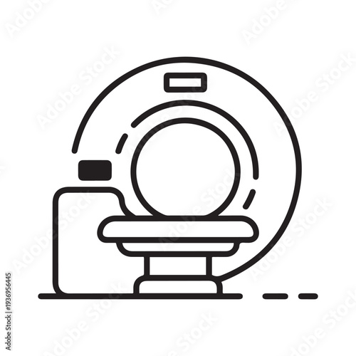 Medical MRI CT Scanner Machine Icon for Radiology Diagnostics Hospital Imaging and Clinical Healthcare Technology