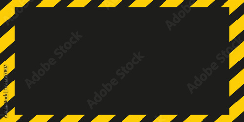 Warning yellow black diagonal stripes line. Safety stripe warning caution hazard danger road vector sign symbol.