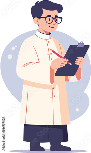 PRETE VESCOVO PARROCO CHIESA CELEBRAZIONE MESSA domenica feste natale cerimonia battesimo compleanno vettoriale parrocchia 