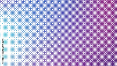 Abstract tech background with gradient dots and digital grid pattern. Futuristic data visualization with neon pixel elements and glowing light effects for modern design.