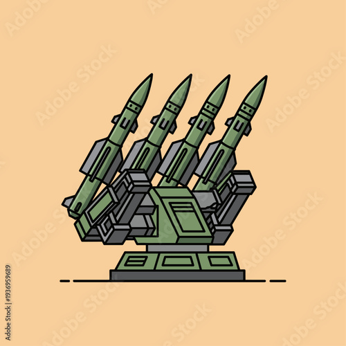 Multiple Missiles on Launcher Platform.