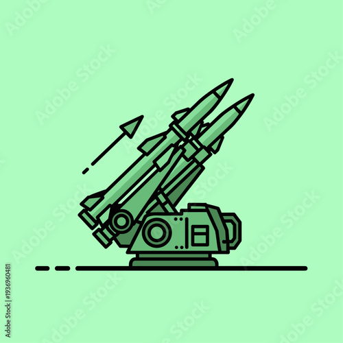 Multiple Rocket Launcher Illustration Design.