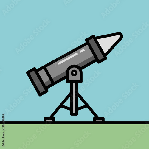 Telescope on stand for stargazing observation.