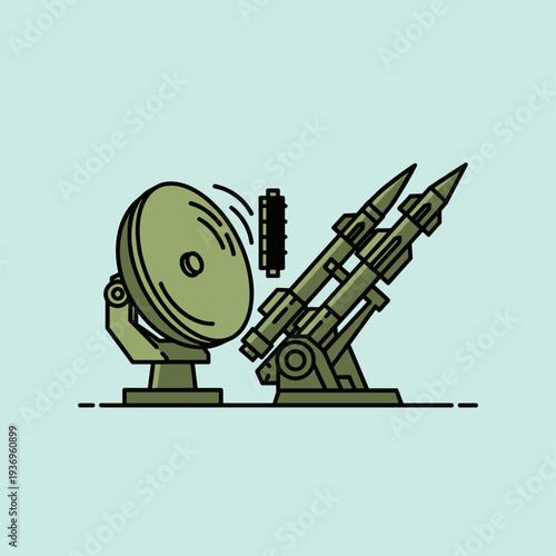 Satellite Dish and Missile Launcher System.