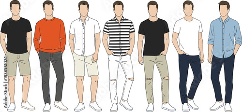 Flat vector line art set of nine pedestrian silhouettes featuring business people a couple holding hands and casual walking poses