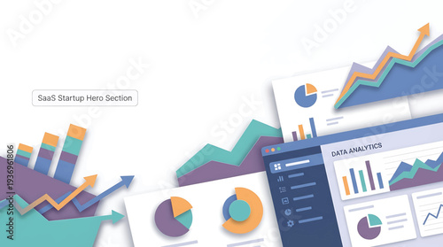 Illustrative digital dashboard with data analytics and financial growth charts, symbolizing business development, strategic innovation, and market trend analysis for modern enterprises