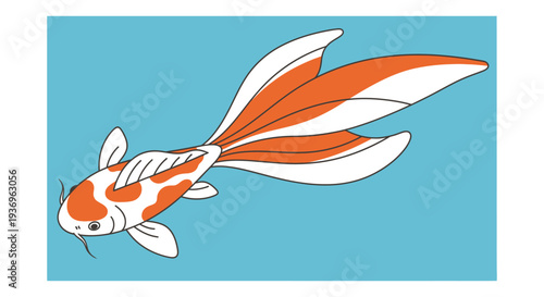 Orange and White Koi Fish Swimming in Blue Water