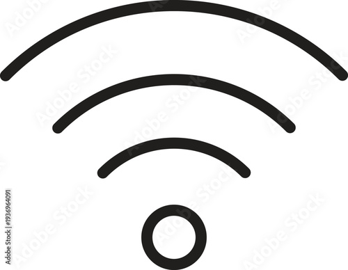 Minimal WiFi Signal Icon – Wireless Internet Connection Symbol Isolated on Light Background
