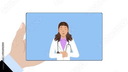 Tablet With Female Doctor Animation Video 4K suitable for your project needs
