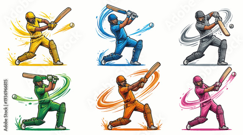 Dynamic Cricket Players Vector Silhouettes Collection | Batting Bowling Fielding Wicketkeeping Catching Celebrating Sports Icons | Black Action Poses Vector Art for Cricket Design