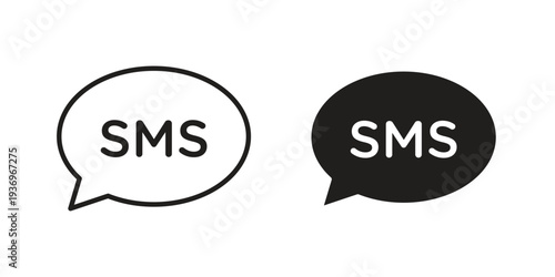SMS icon Symbol for App and Web UI Design Vectors