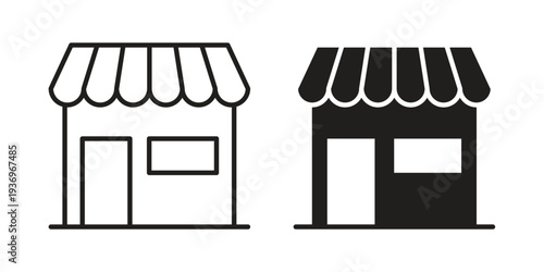 Store icon Symbol for App and Web UI Design Vectors