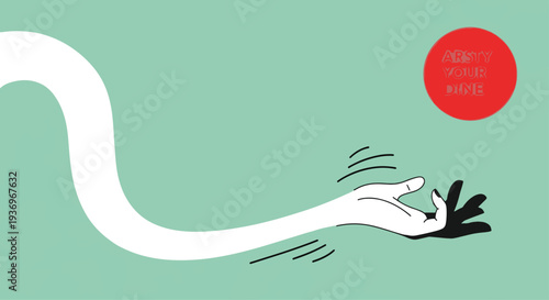 Minimalist vector illustration of a hand reaching out for help