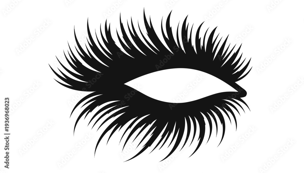 Fototapeta premium Human Eyelash Black Silhouette PNG, Eye Detail Icon, Black Shadow