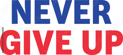 Never Give Up - Motivational Quote Graphic with Bold Typography