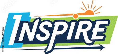 Inspire Logo A vibrant and dynamic graphic representing motivation and innovation, perfect for business and lifestyle branding