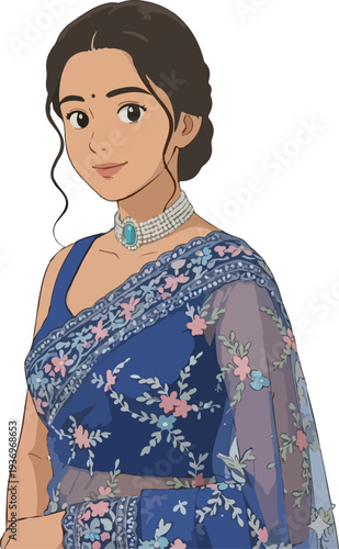 Woman wearing traditional sari