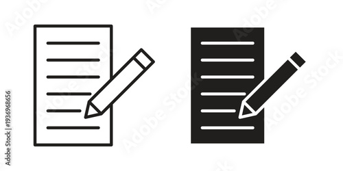 Writing icon Symbol for App and Web UI Design Vectors