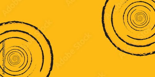 Wallpaper Mural Background Line grunge spin radial black on yellow color. Pattern texture design technology Torontodigital.ca