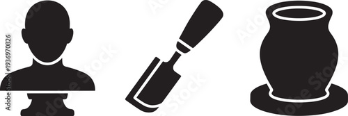 Sculpture and pottery tools for artistic craft and ceramic making hobby
